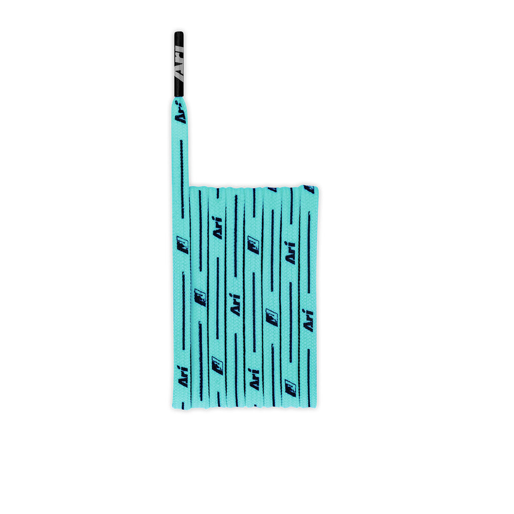 ARI COLORFUL SHOELACES - 3MM/115CM - TURQUOISE/BLACK