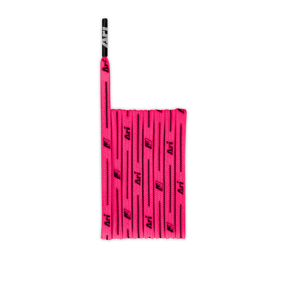 ARI COLORFUL SHOELACES - 3MM/115CM - PINK/BLACK