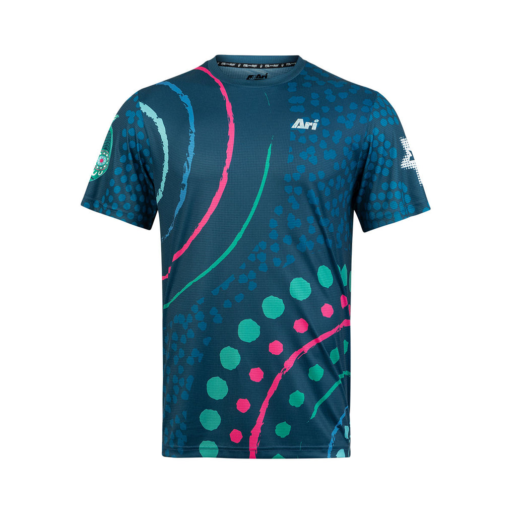 ARI ADEPT SYDNEY25 MARATHON GRAPHIC RUNNING TEE - NAVY/BLUE/GREEN