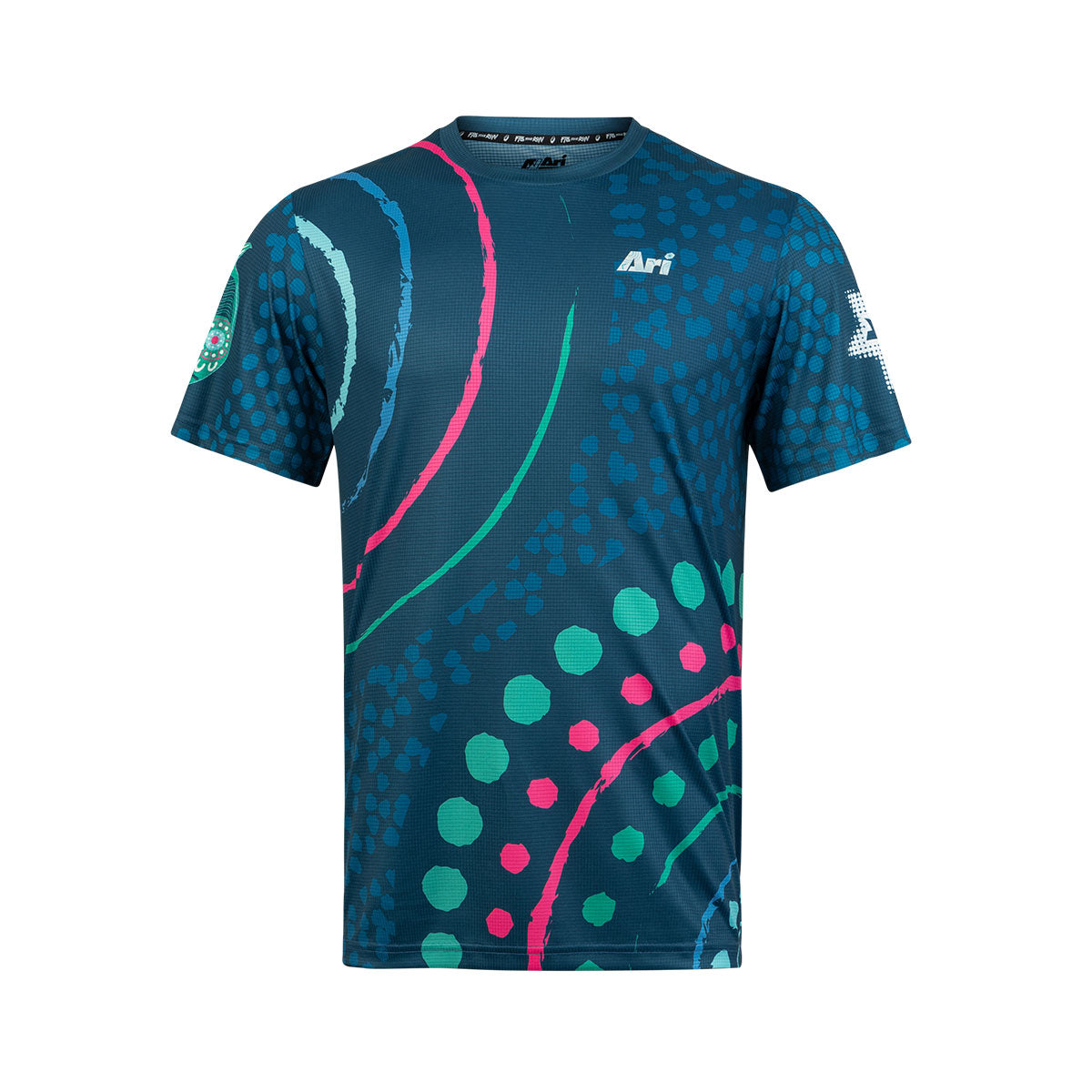 ARI ADEPT SYDNEY25 MARATHON GRAPHIC RUNNING TEE - NAVY/BLUE/GREEN