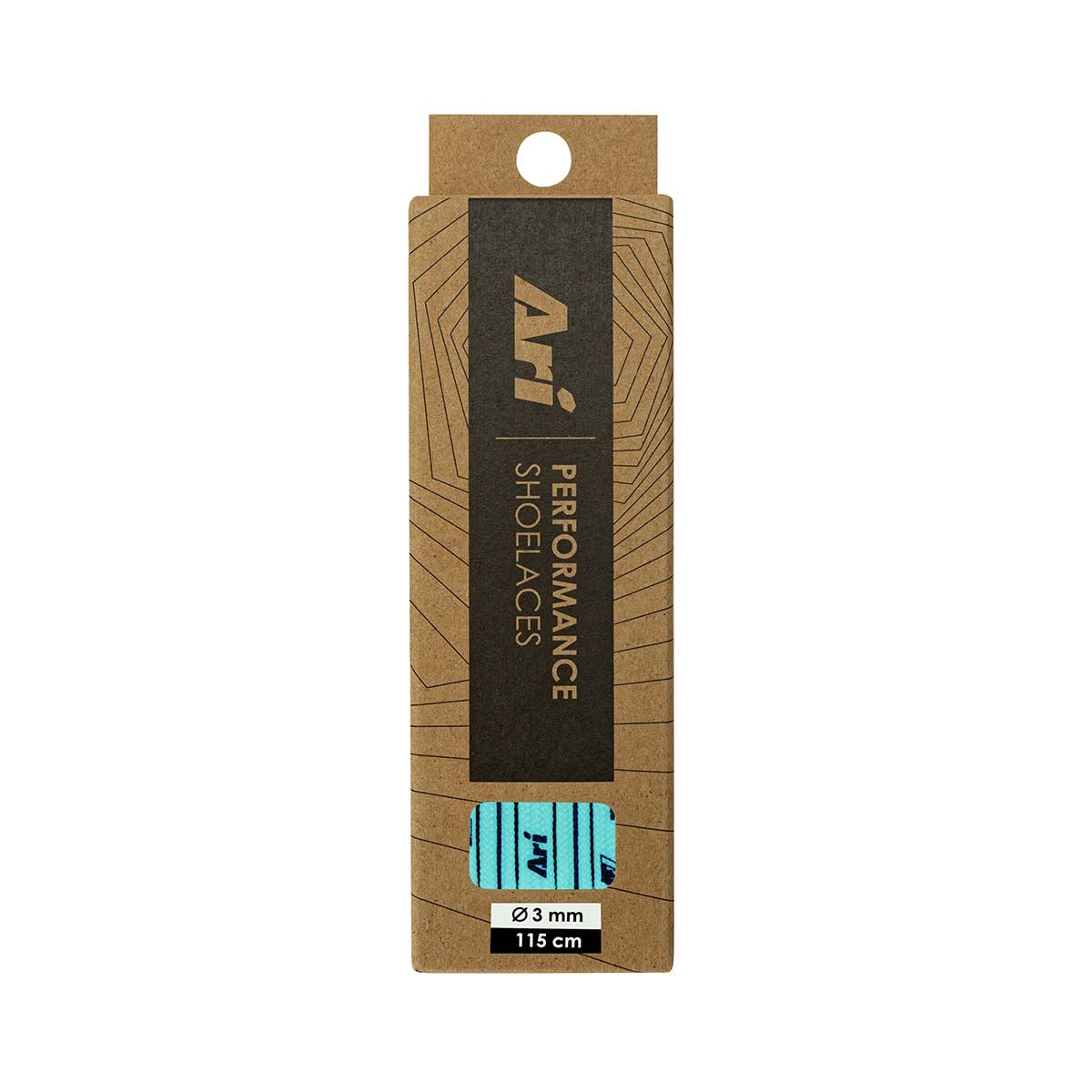 ARI COLORFUL SHOELACES - 3MM/115CM - TURQUOISE/BLACK