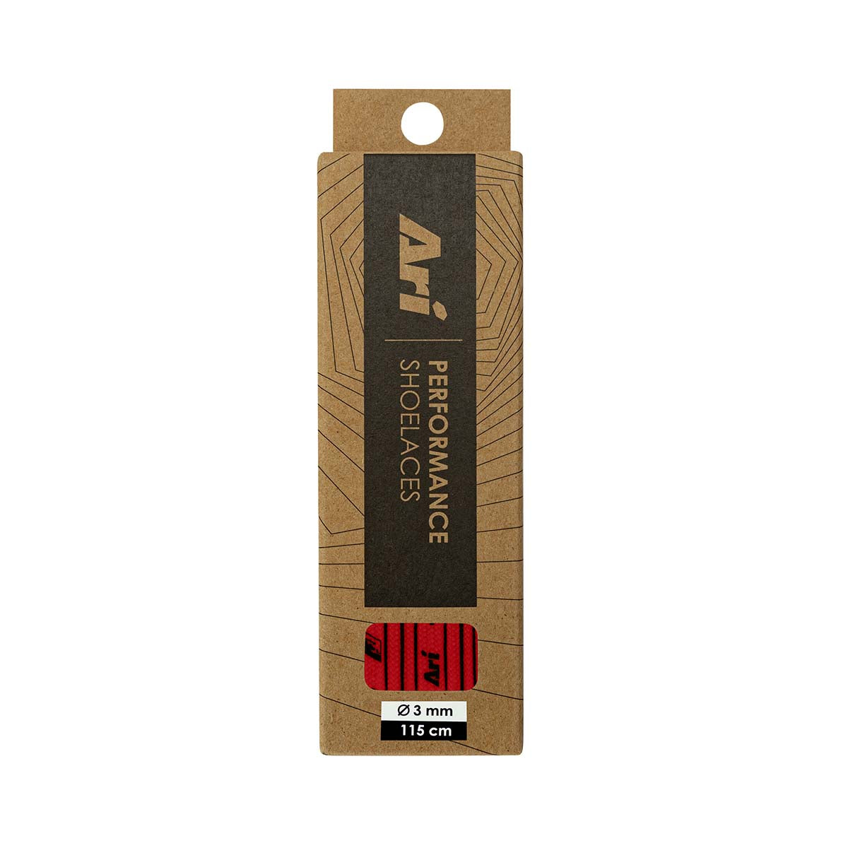 ARI COLORFUL SHOELACES - 3MM/115CM - RED/BLACK