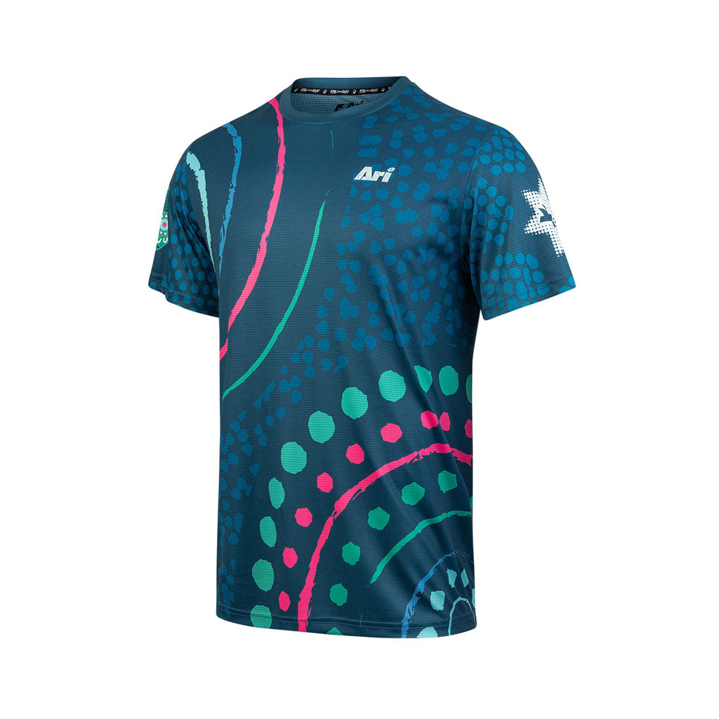 ARI ADEPT SYDNEY25 MARATHON GRAPHIC RUNNING TEE - NAVY/BLUE/GREEN
