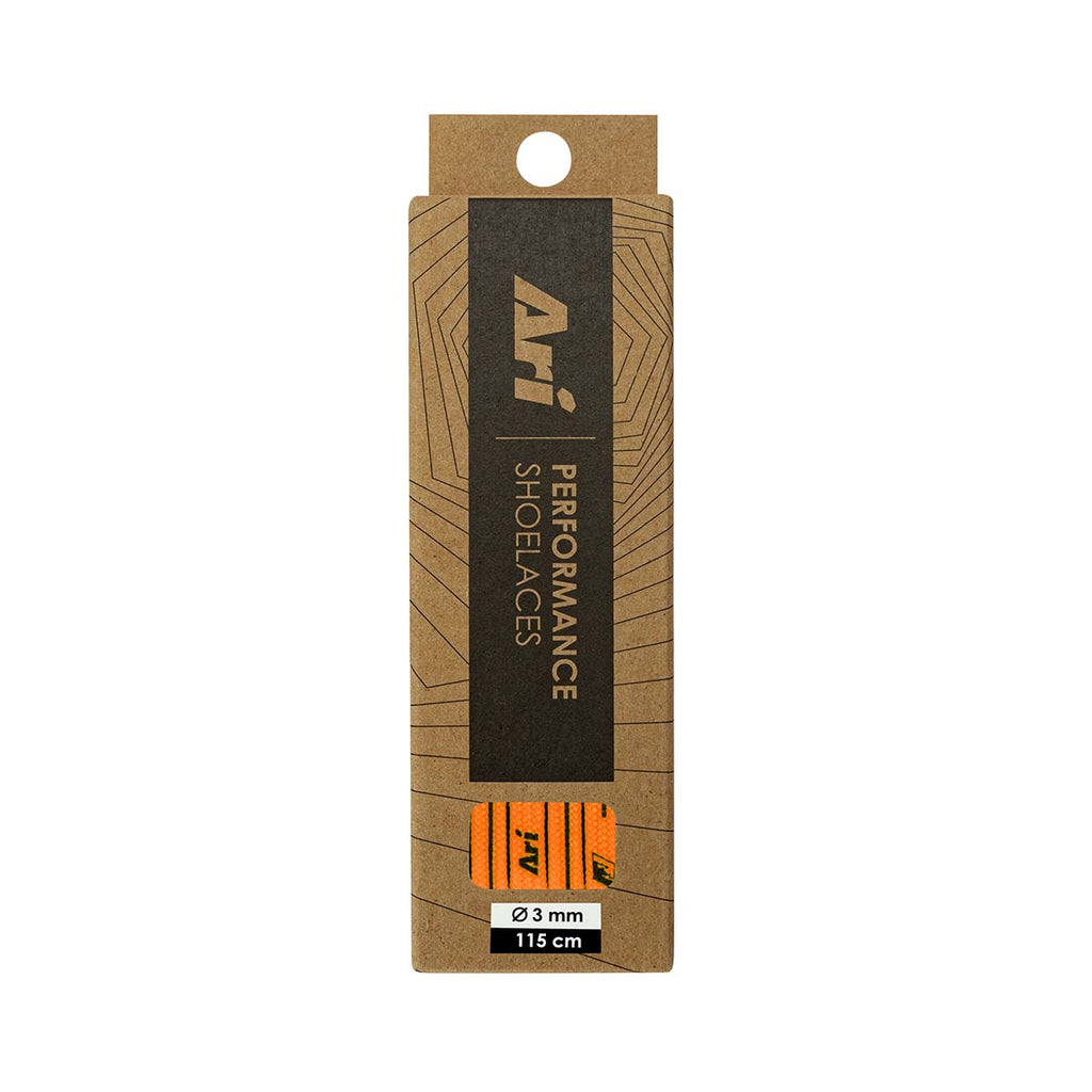 ARI COLORFUL SHOELACES - 3MM/115CM - ORANGE/BLACK
