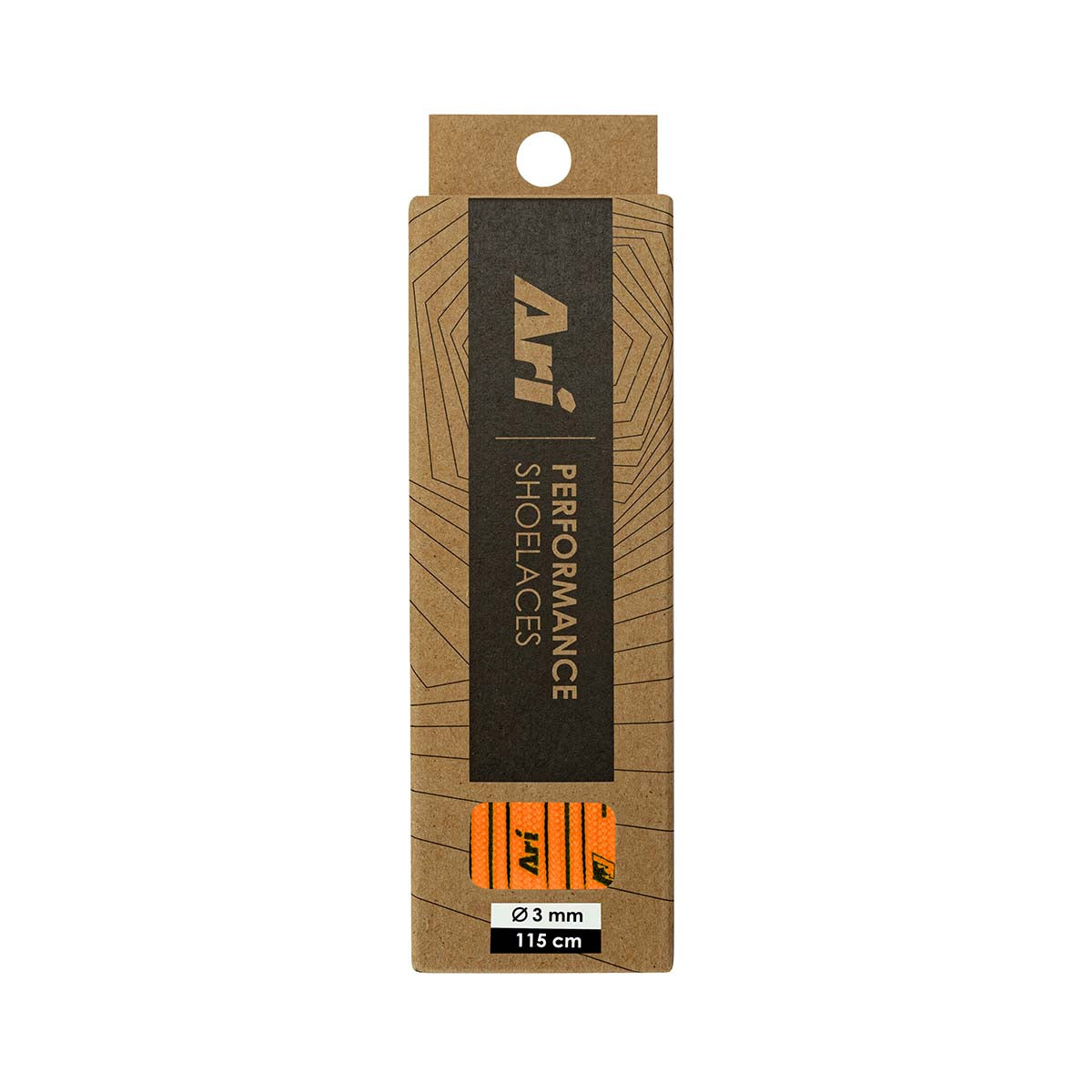 ARI COLORFUL SHOELACES - 3MM/115CM - ORANGE/BLACK
