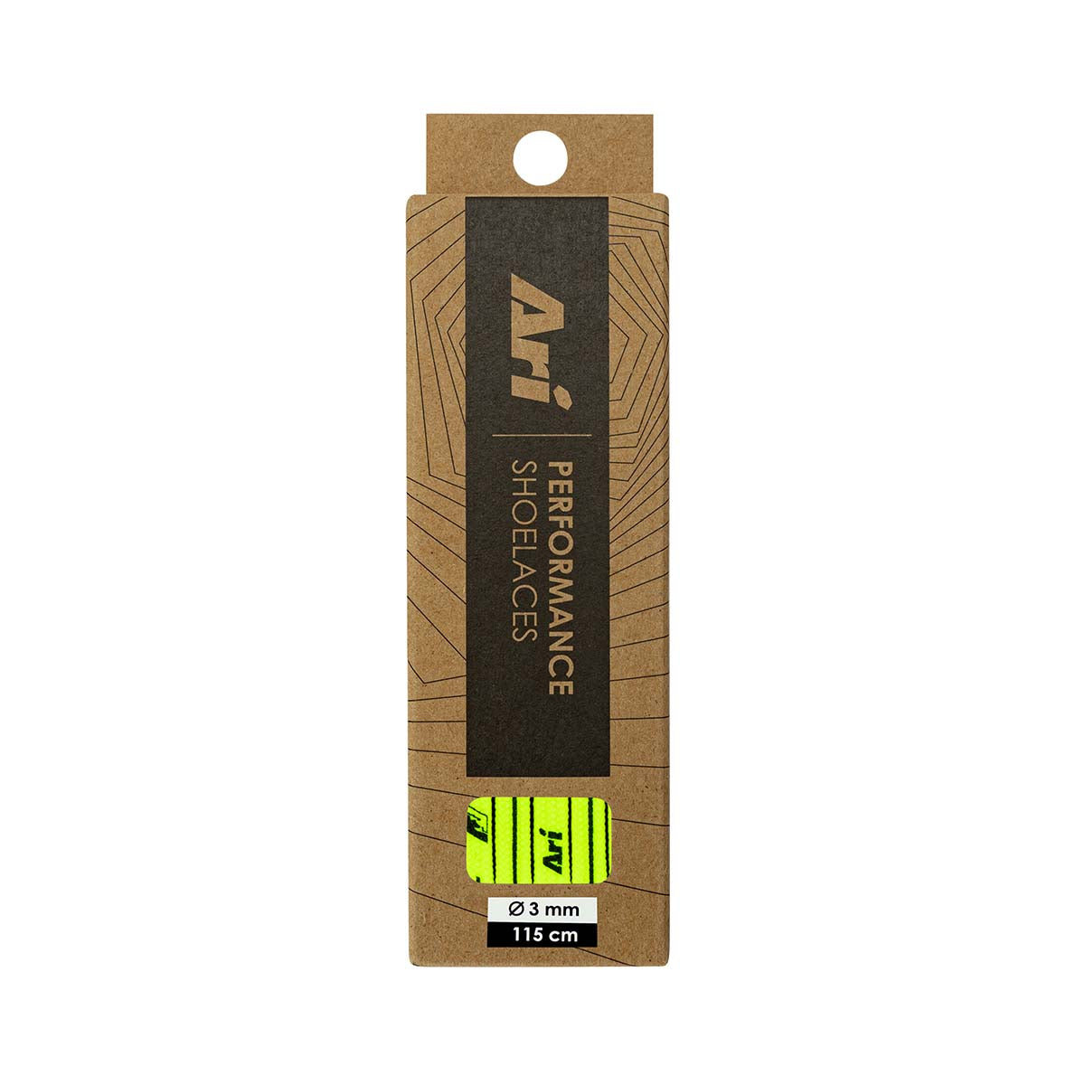 ARI COLORFUL SHOELACES - 3MM/115CM - LIGHT GREEN/BLACK