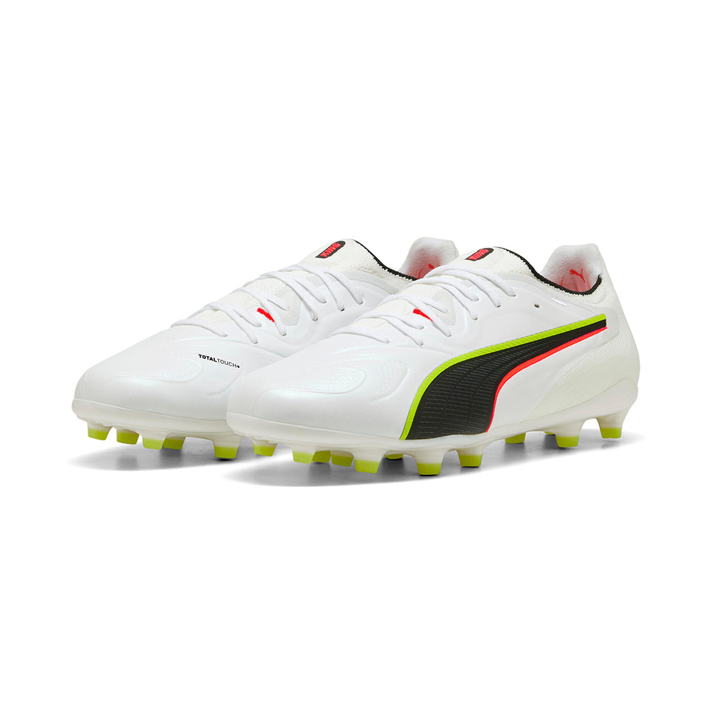 PUMA KING 20 ULTIMATE FG/AG - PUMA WHITE/GLOWING RED/YELLOW ALERT