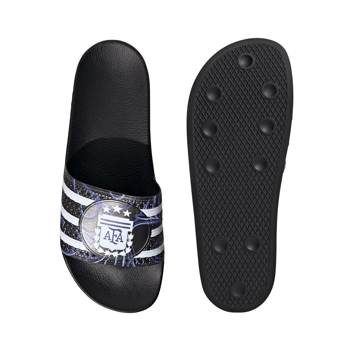 ADIDAS ARGENTINA 2026 TREFOIL SLIDE - BLACK/LUCID BLUE/BLUE BURST