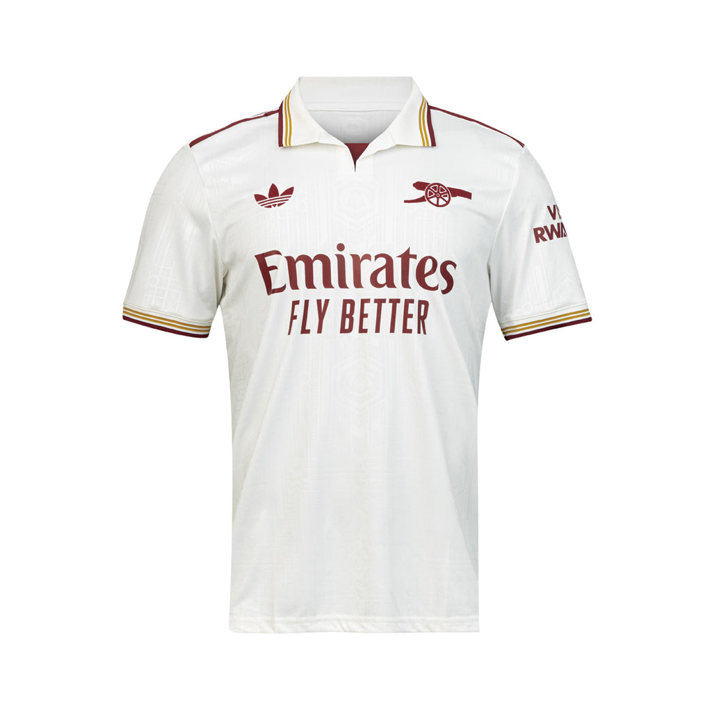 ADIDAS ARSENAL 2025/2026 THIRD REPLICA JERSEY - CLOUD WHITE/TEAM COLL BURGUNDY