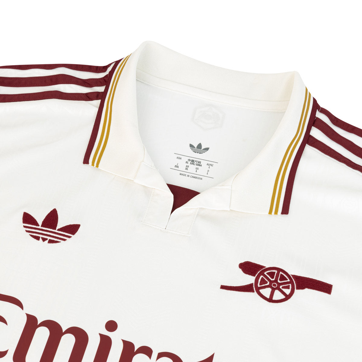 ADIDAS ARSENAL 2025/2026 THIRD REPLICA JERSEY - CLOUD WHITE/TEAM COLL BURGUNDY