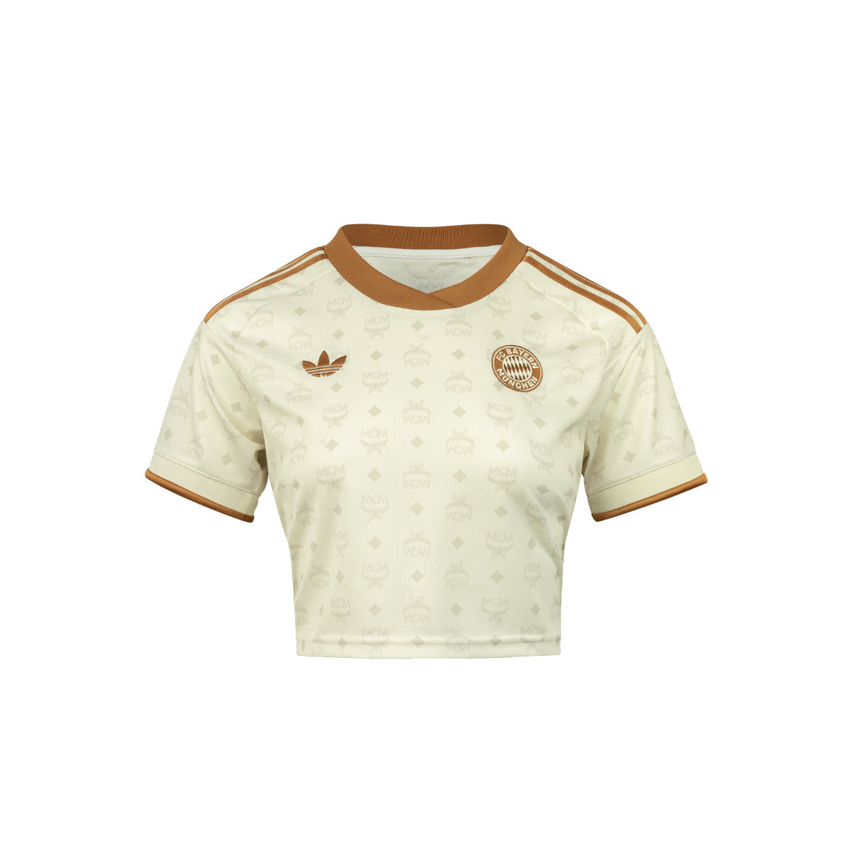 ADIDAS BAYERN MUNICH X MCM WOMEN CROP JERSEY - CREAM WHITE