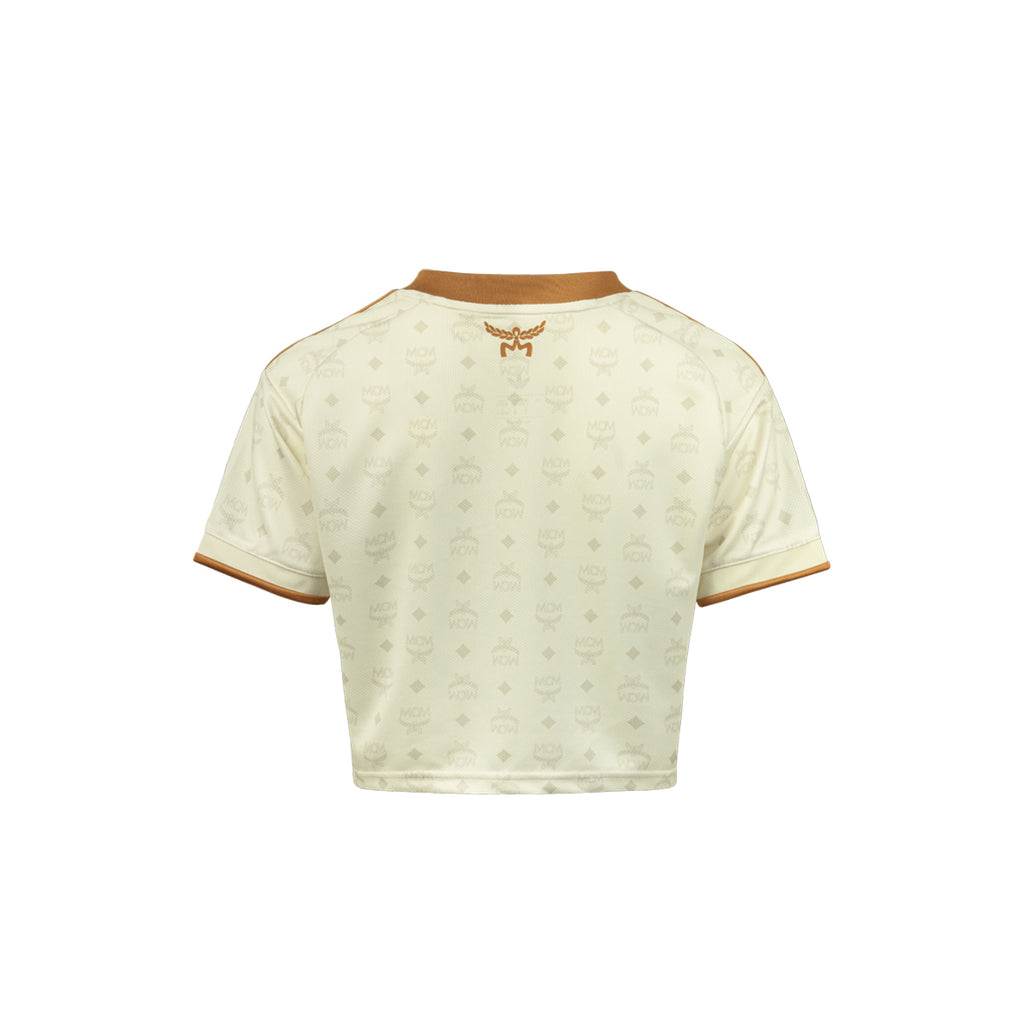 ADIDAS BAYERN MUNICH X MCM WOMEN CROP JERSEY - CREAM WHITE