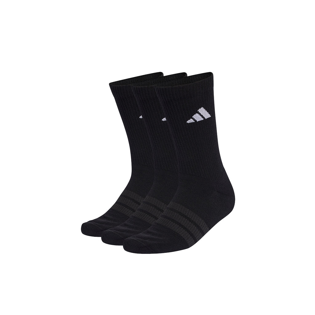 ADIDAS CUSHIONED CREW SOCKS 3 PAIRS - BLACK/BLACK/WHITE