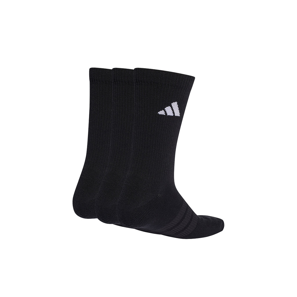 ADIDAS CUSHIONED CREW SOCKS 3 PAIRS - BLACK/BLACK/WHITE