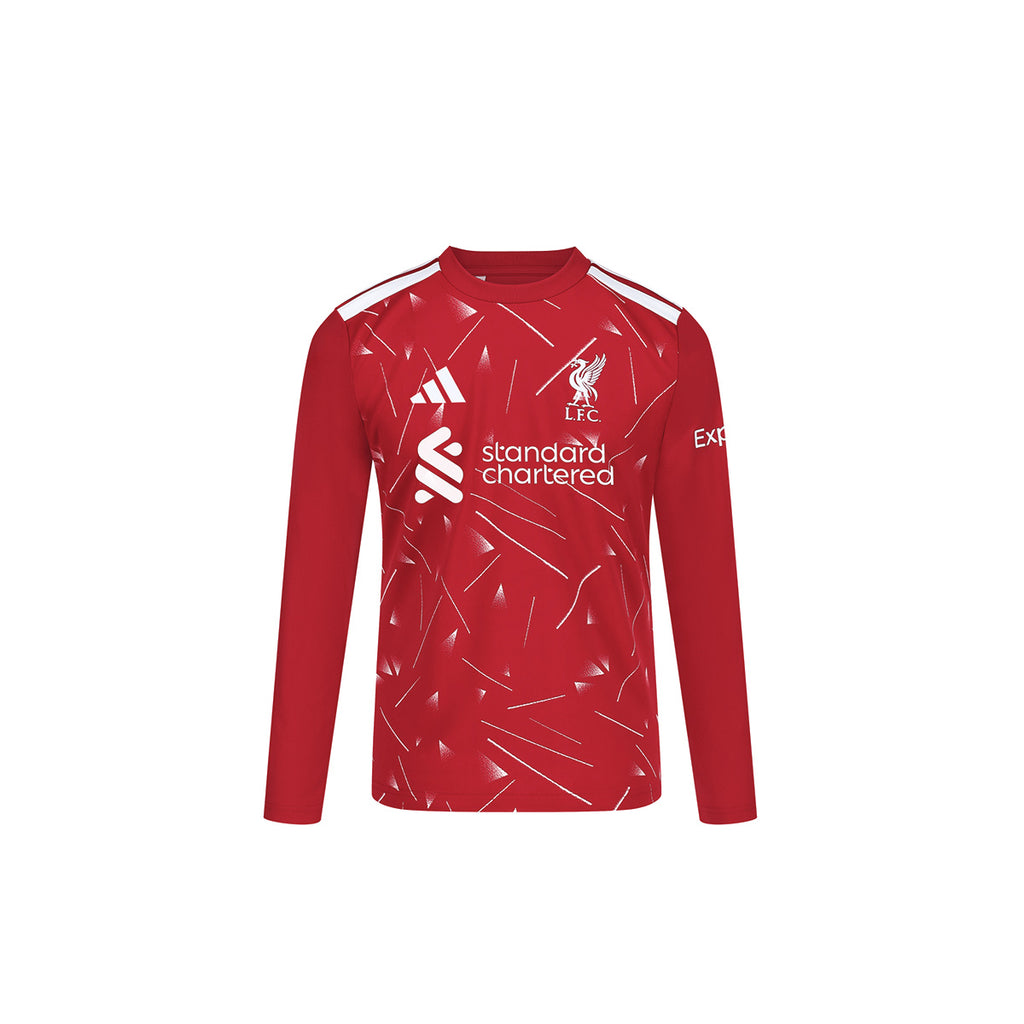 ADIDAS LIVERPOOL 2026/2027 HOME FAN KIDS LONG SLEEVE JERSEY - ACTIVE MAROON