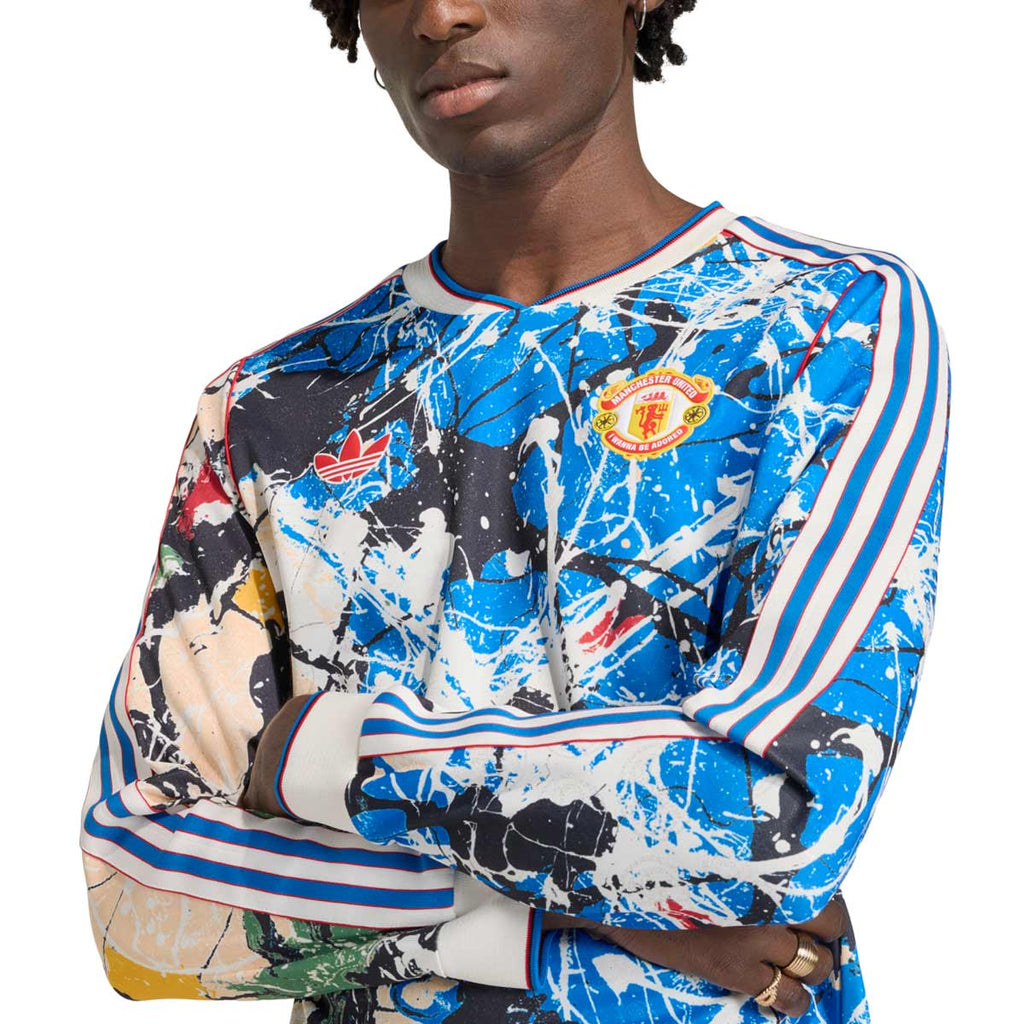 ADIDAS MANCHESTER UNITED STONE ROSES LONG SLEEVE JERSEY - MULTICOLOR