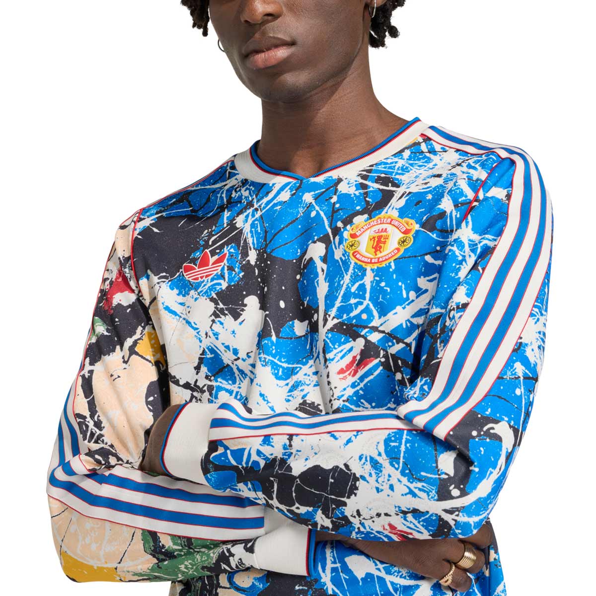 ADIDAS MANCHESTER UNITED STONE ROSES LONG SLEEVE JERSEY - MULTICOLOR