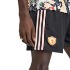 ADIDAS MANCHESTER UNITED STONE ROSES SHORTS - BLACK