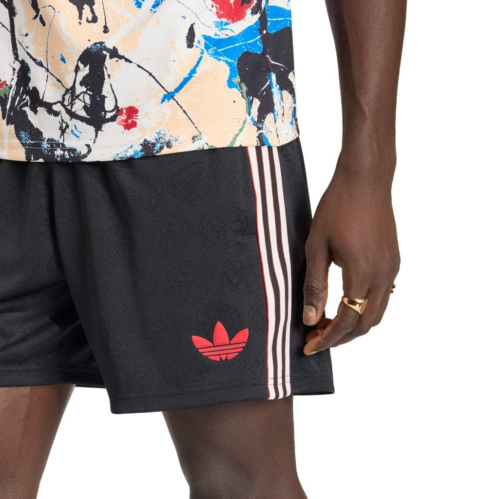 ADIDAS MANCHESTER UNITED STONE ROSES SHORTS - BLACK