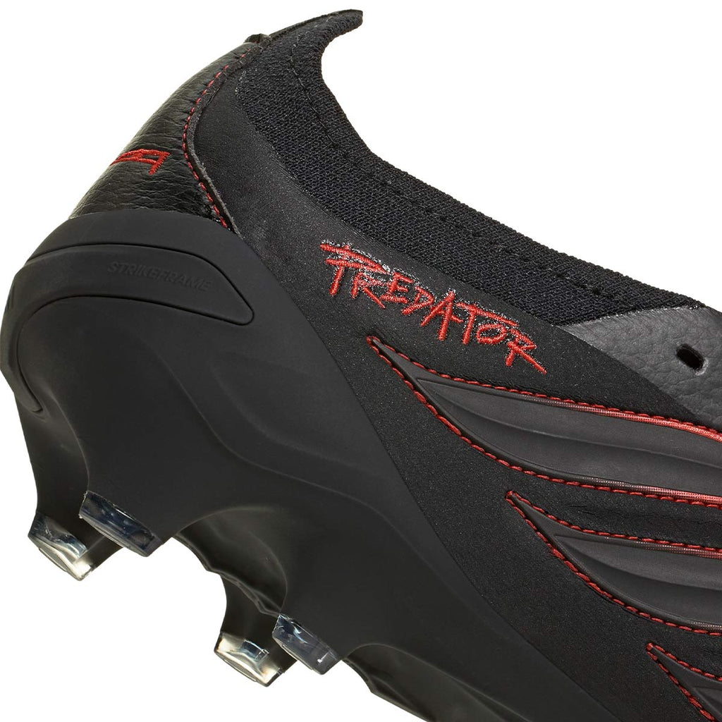 ADIDAS PREDATOR LEATHER TECH ELITE FT FG - CORE BLACK/CORE BLACK/VIVID RED
