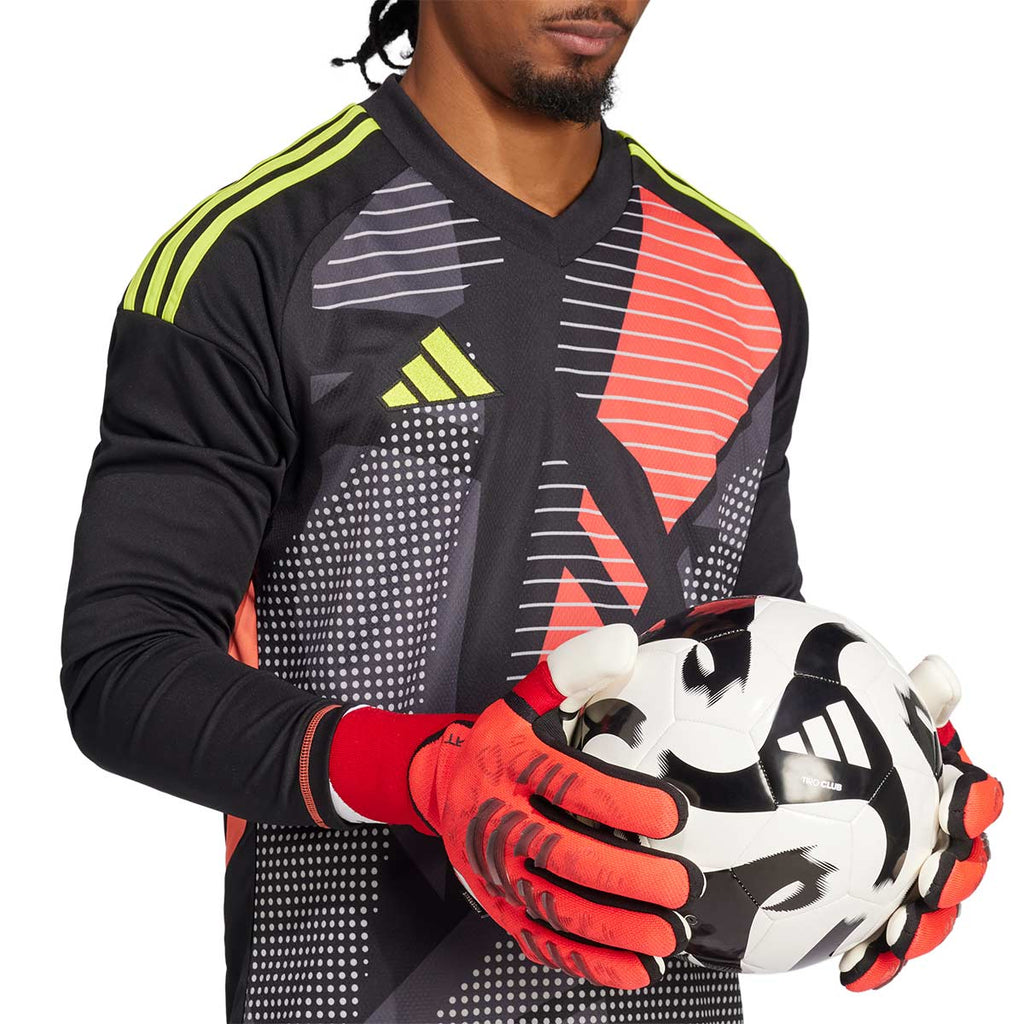ADIDAS PREDATOR PRO FINGERSAVE GLOVES - LUCID RED/BLACK/PURE RUBY