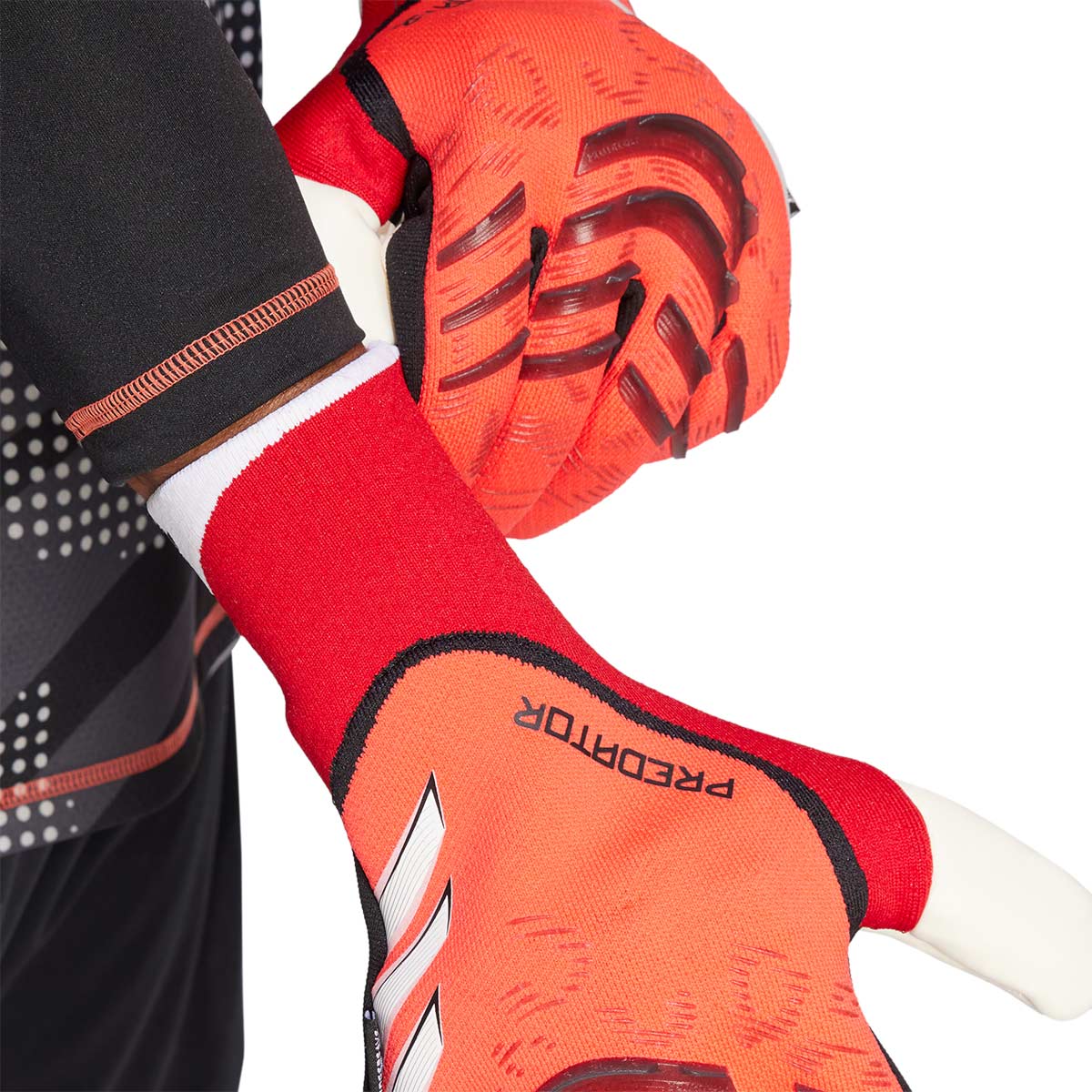 ADIDAS PREDATOR PRO FINGERSAVE GLOVES - LUCID RED/BLACK/PURE RUBY