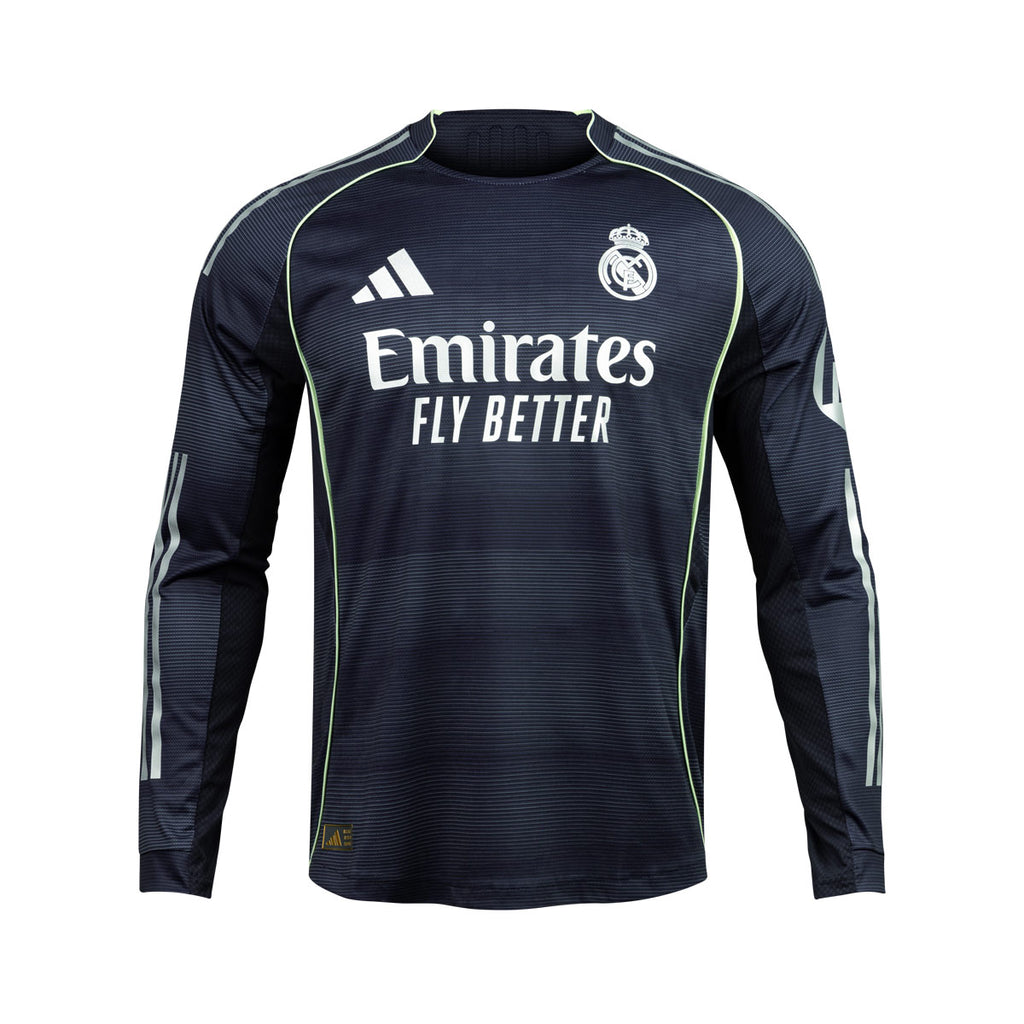 ADIDAS REAL MADRID 2025/2026 AWAY PLAYER LONG SLEEVE JERSEY - LEGEND INK
