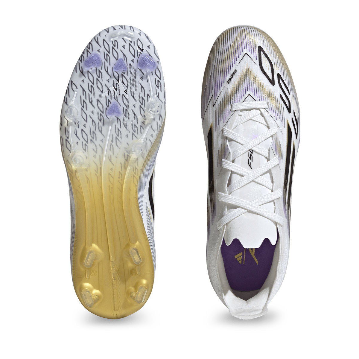 ADIDAS F50 ELITE FG J - FTWR WHITE/CORE BLACK/GOLD MET