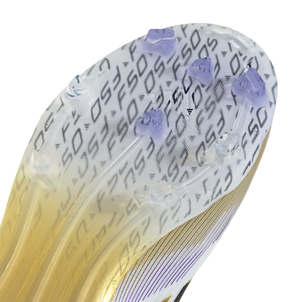 ADIDAS F50 ELITE FG J - FTWR WHITE/CORE BLACK/GOLD MET