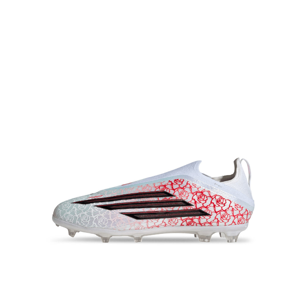 ADIDAS F50 LAMINE YAMAL ELITE LACELESS FG J - FTWR WHITE/CORE BLACK/LUCID RED