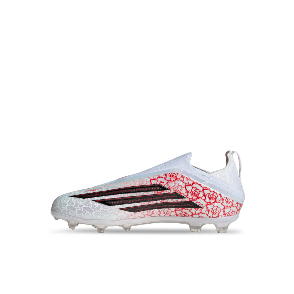 ADIDAS F50 LAMINE YAMAL ELITE LACELESS FG J - FTWR WHITE/CORE BLACK/LUCID RED