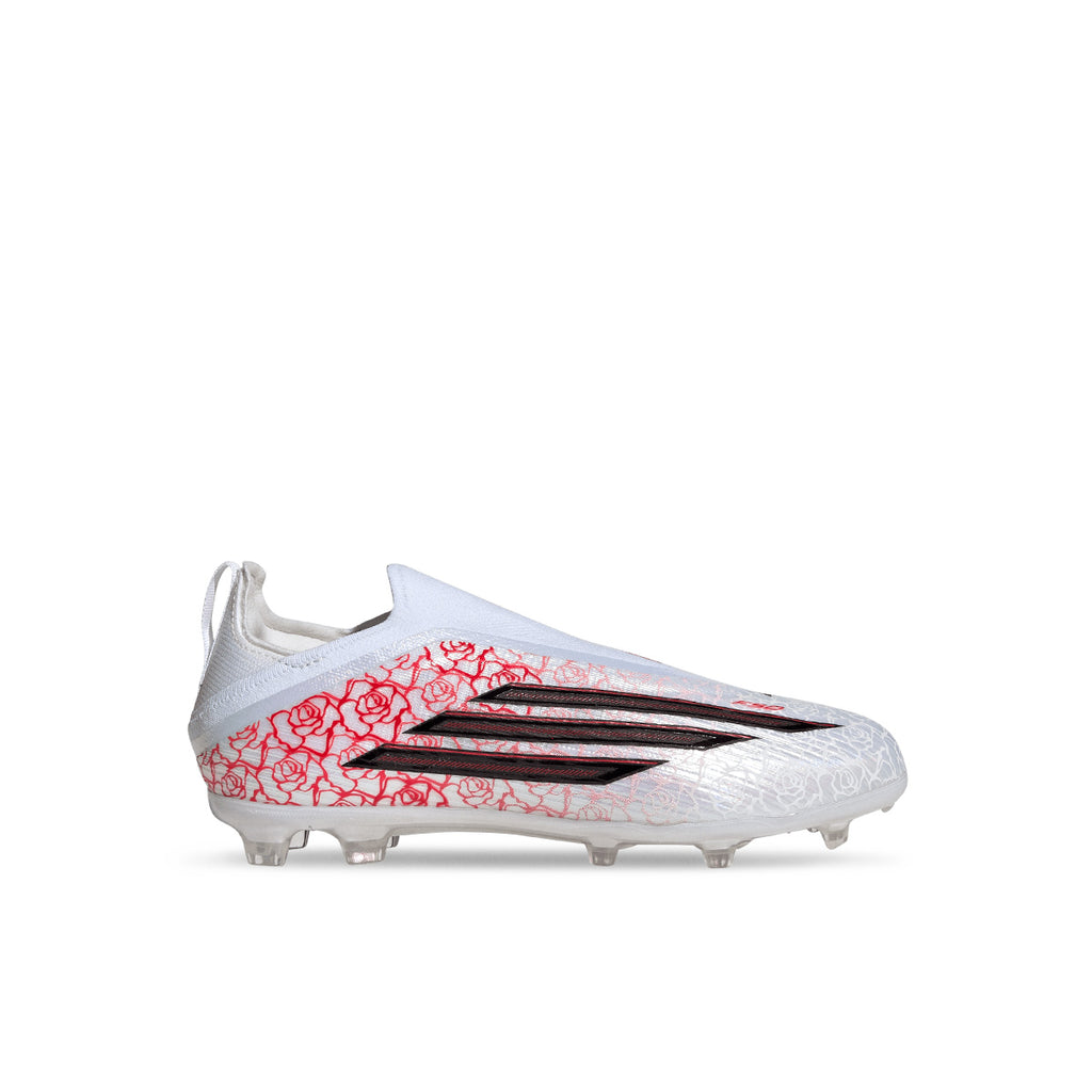 ADIDAS F50 LAMINE YAMAL ELITE LACELESS FG J - FTWR WHITE/CORE BLACK/LUCID RED