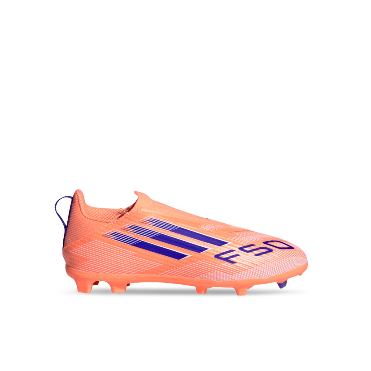 ADIDAS F50 LEAGUE LACELESS FG/MG J - BEAM ORANGE/LUCID BLUE/FTWR WHITE