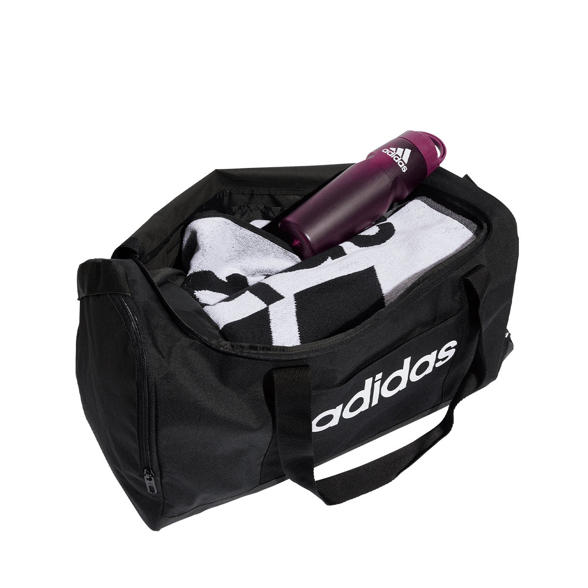 ADIDAS LINEAR DUFFEL MEDIUM - BLACK/BLACK/WHITE