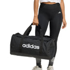 ADIDAS LINEAR DUFFEL MEDIUM - BLACK/BLACK/WHITE