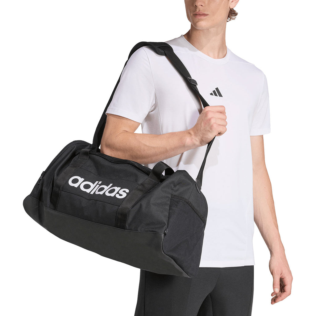 ADIDAS LINEAR DUFFEL MEDIUM - BLACK/BLACK/WHITE