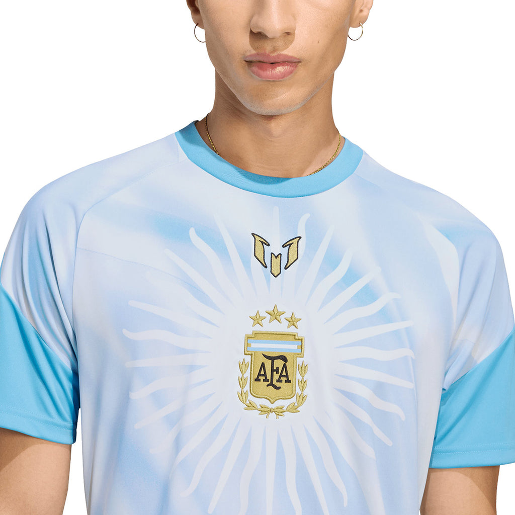 ADIDAS ARGENTINA 2026 MESSI PRE SHIRT - WHITE/LIGHT BLUE