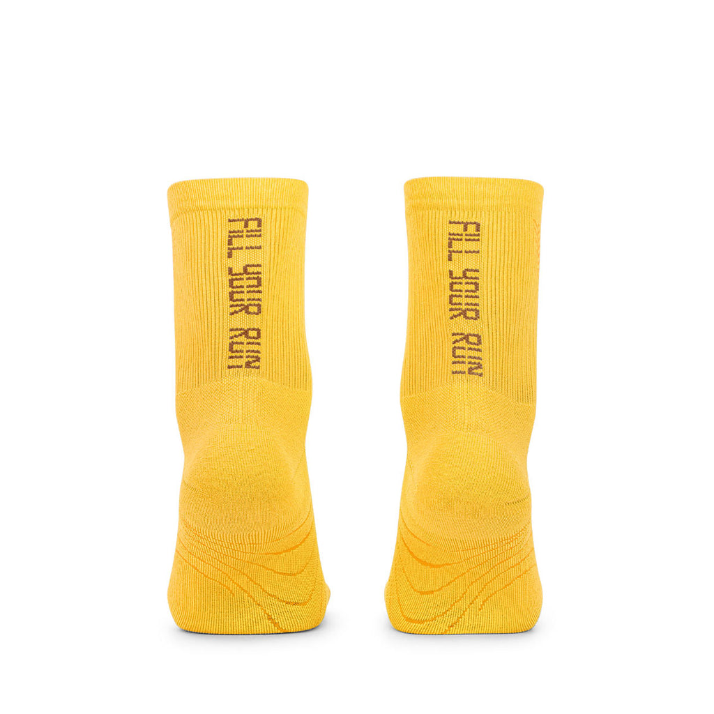 ARI TERRY QTR RUNNING SOCKS - MUSTARD/BROWN/MUSTARD