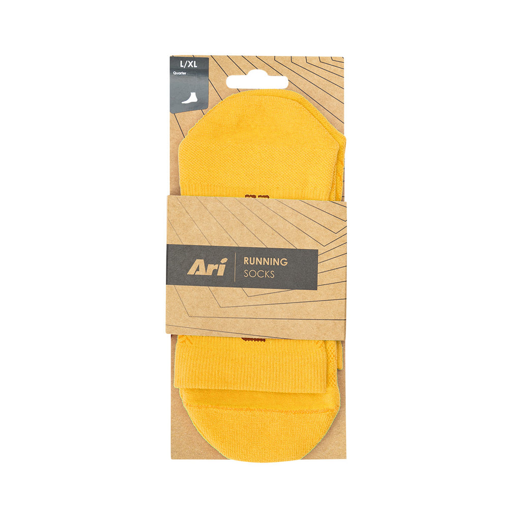ARI TERRY QTR RUNNING SOCKS - MUSTARD/BROWN/MUSTARD