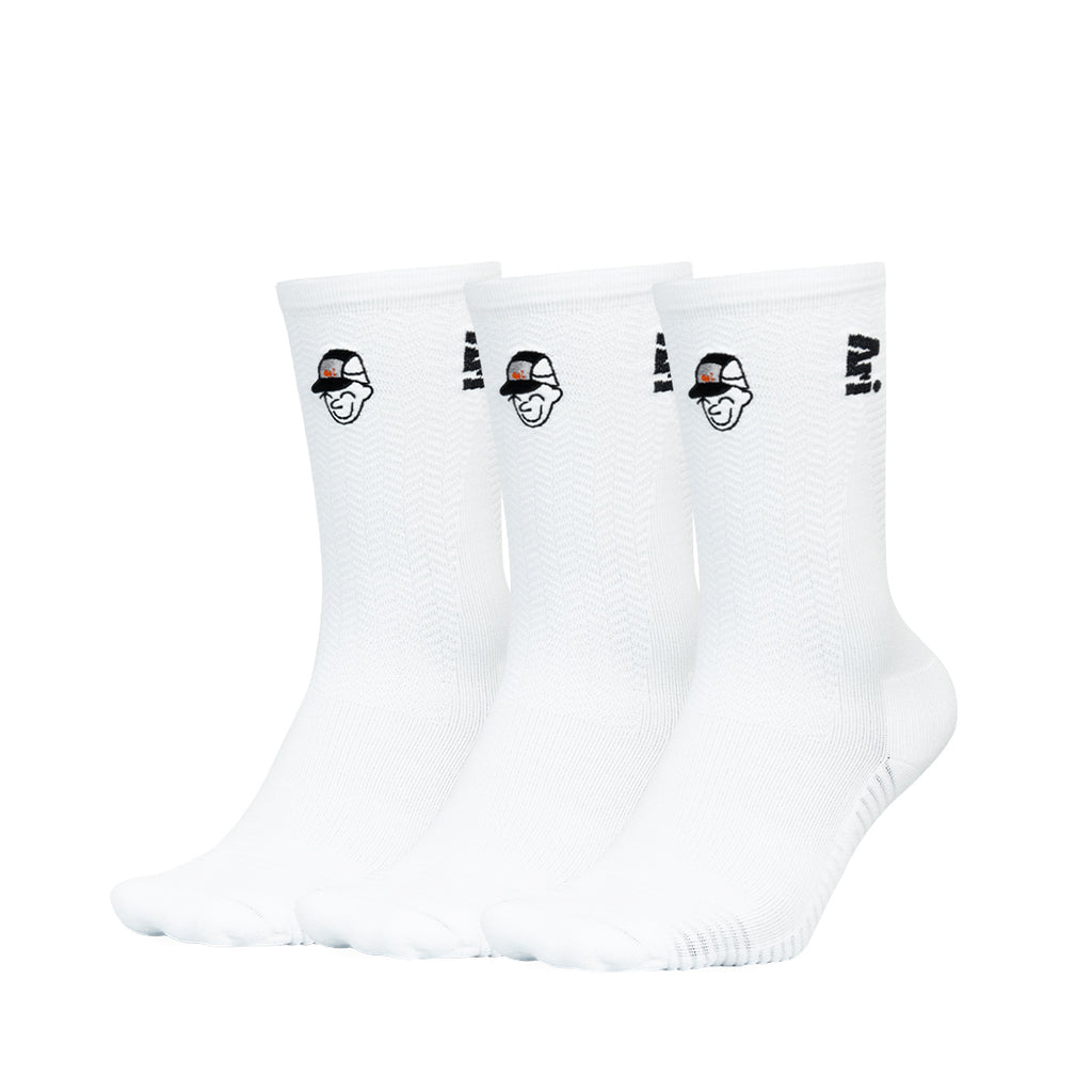 ARI ADEPT RUNNA CREW RUNNING SOCKS 3 PAIRS PACK - WHITE/BLACK/WHITE
