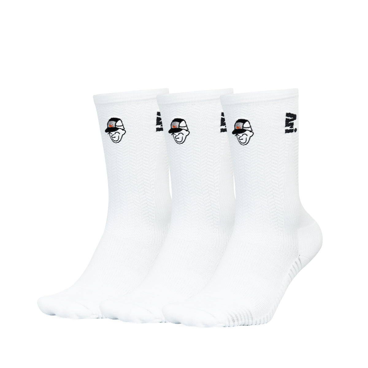 ARI ADEPT RUNNA CREW RUNNING SOCKS 3 PAIRS PACK - WHITE/BLACK/WHITE