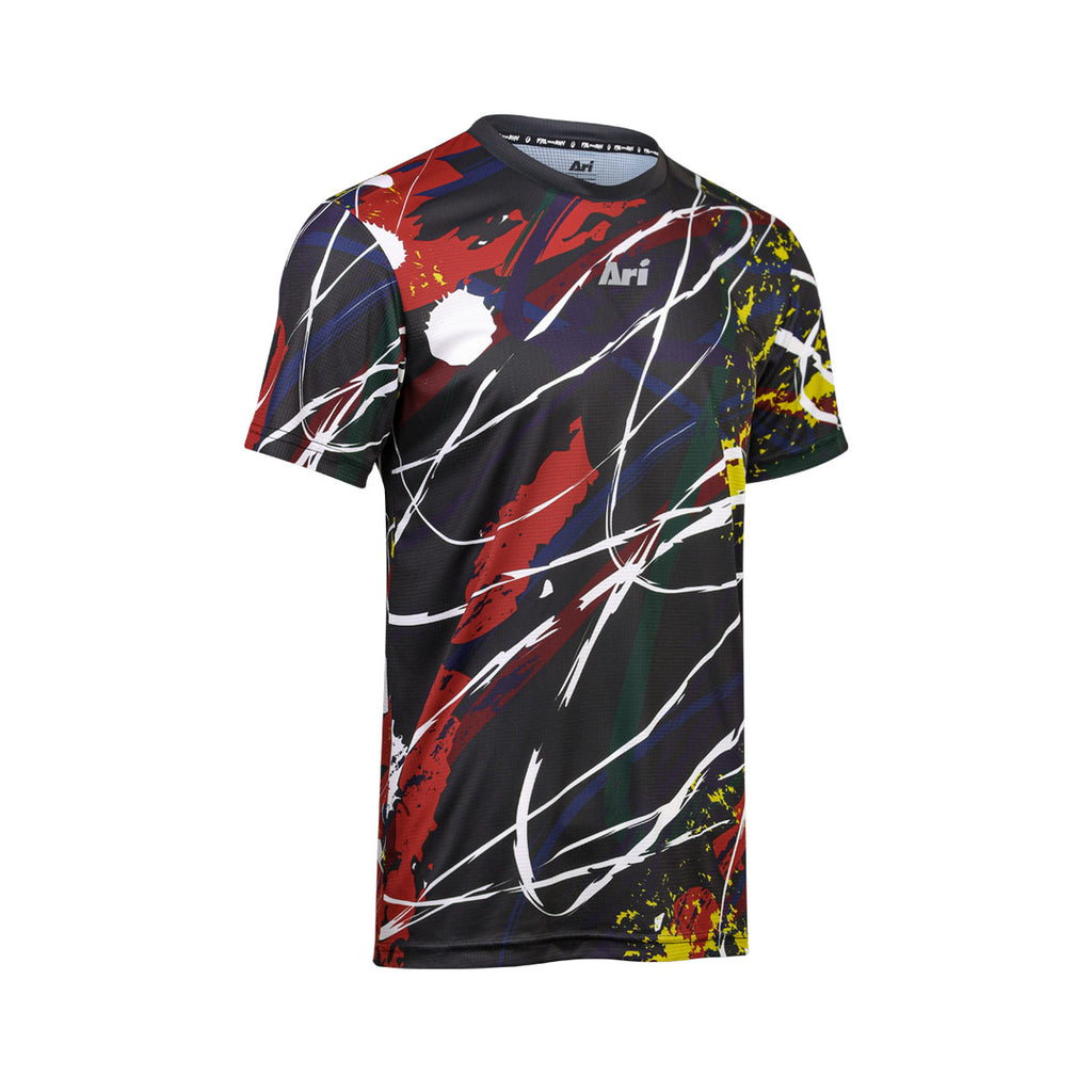 ARI ADEPT UNITY SPLASH GRAPHIC RUNNING TEE - BLACK/WHITE/RED