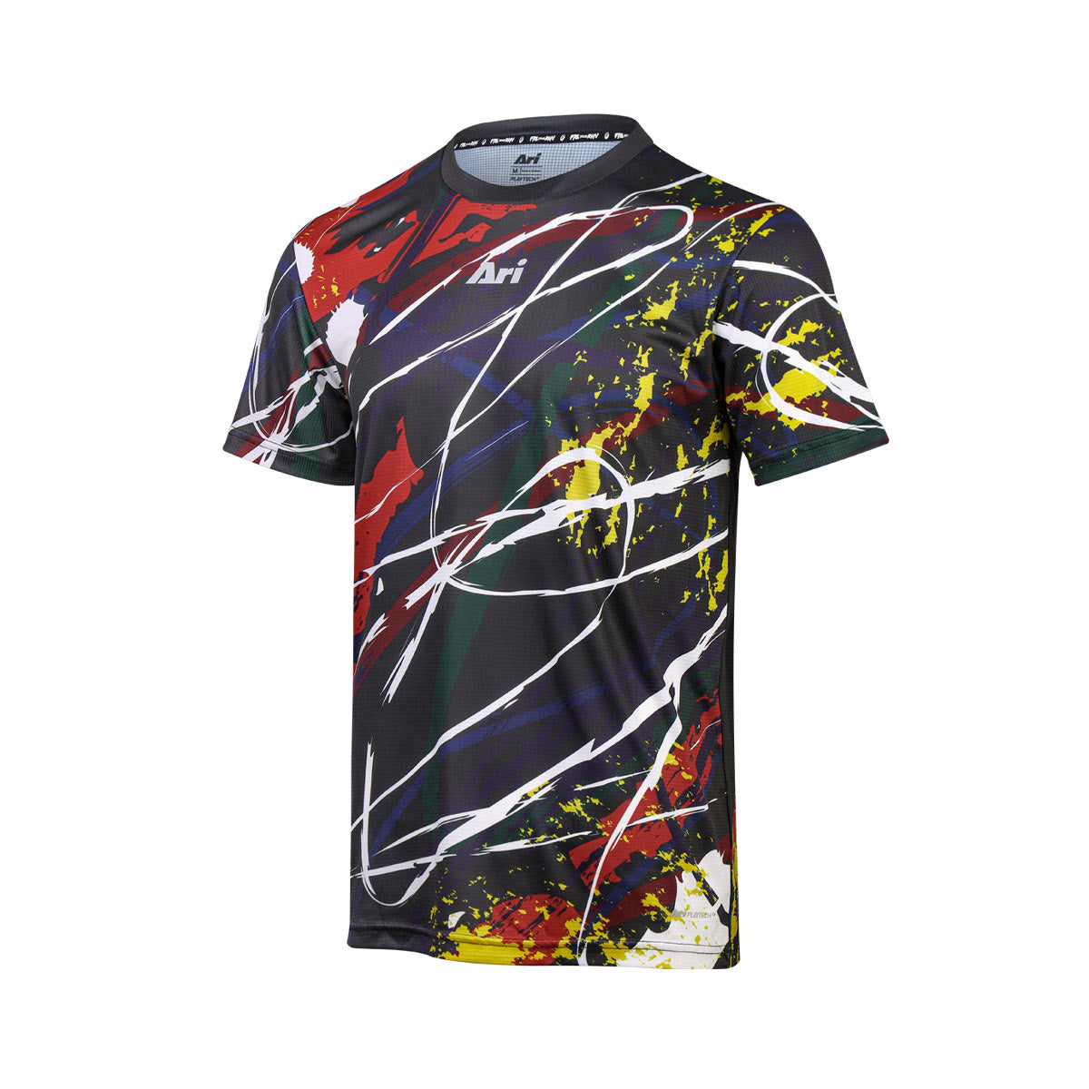 ARI ADEPT UNITY SPLASH GRAPHIC RUNNING TEE - BLACK/WHITE/RED