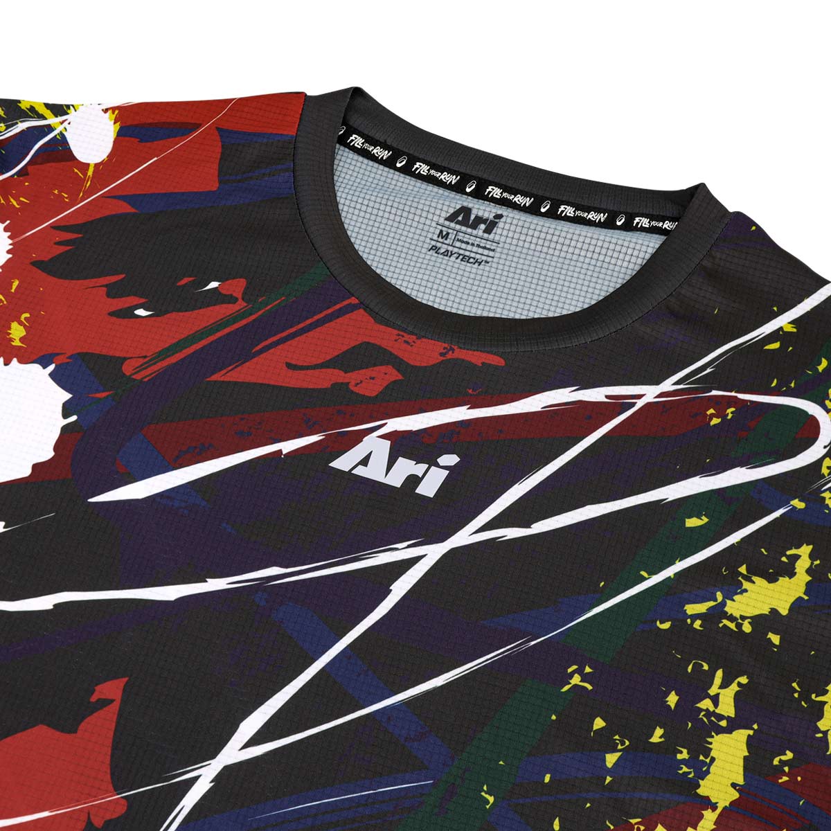ARI ADEPT UNITY SPLASH GRAPHIC RUNNING TEE - BLACK/WHITE/RED