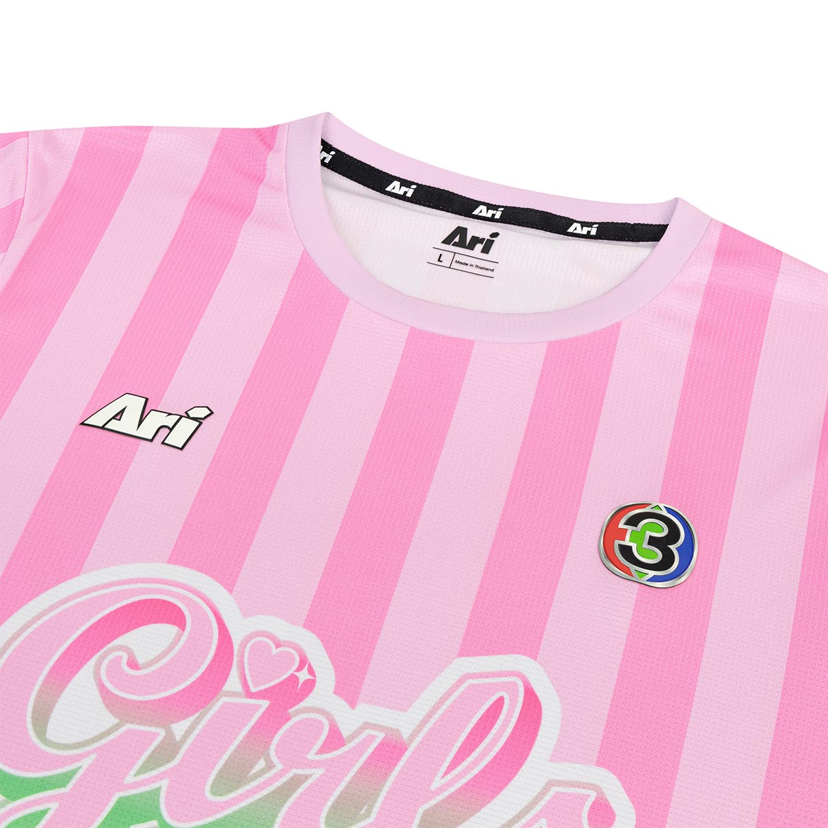 ARI CH3 GIRLS CUP 2026 PEACH FAN JERSEY - PINK/GREEN/WHITE