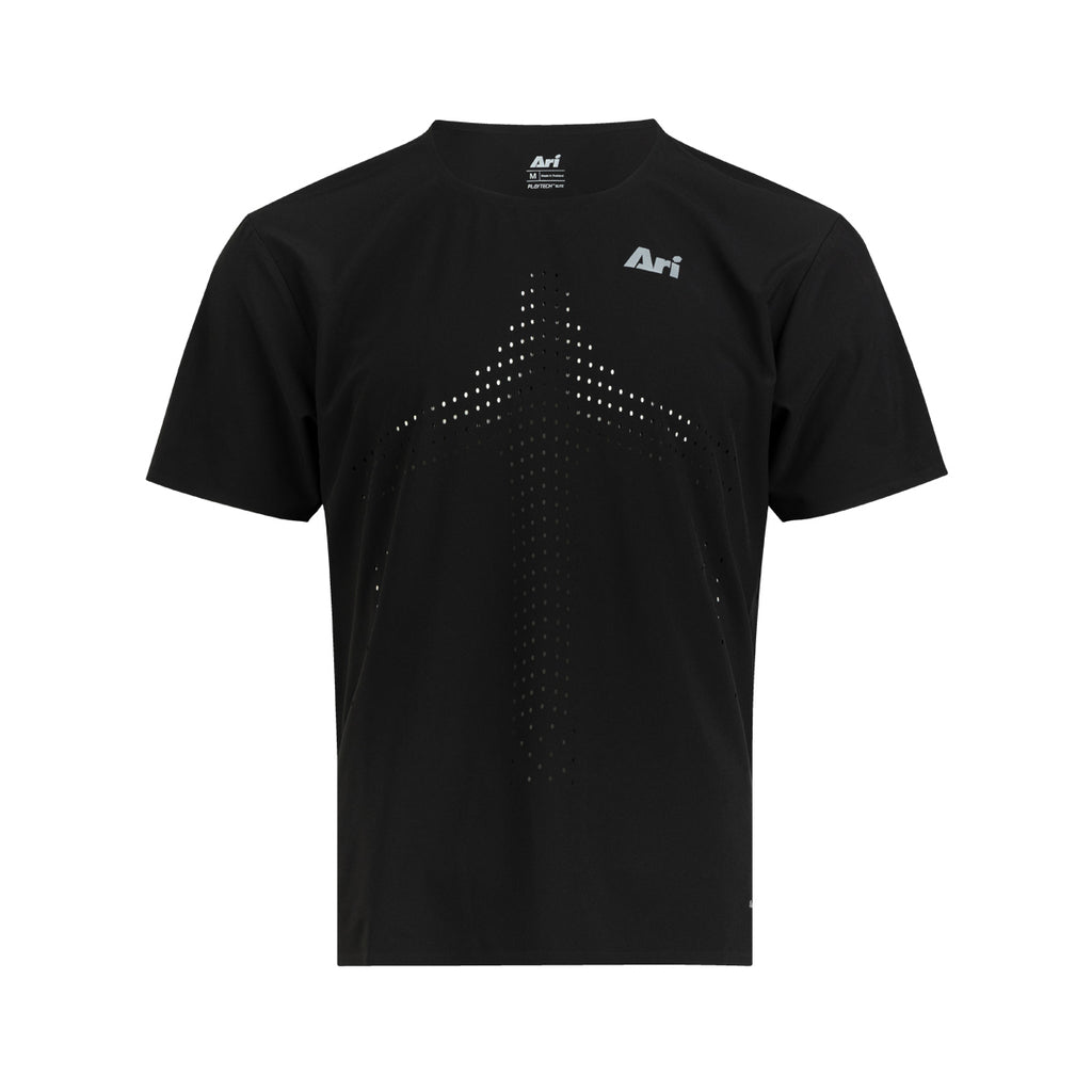 ARI ELITE SFORCE ULTRALIGHT RUNNING TEE - BLACK/BLACK/SILVER