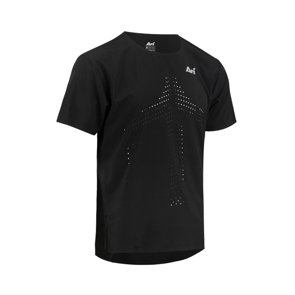 ARI ELITE SFORCE ULTRALIGHT RUNNING TEE - BLACK/BLACK/SILVER