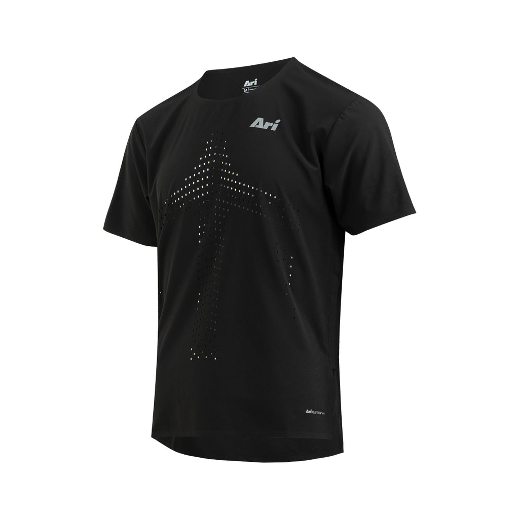 ARI ELITE SFORCE ULTRALIGHT RUNNING TEE - BLACK/BLACK/SILVER