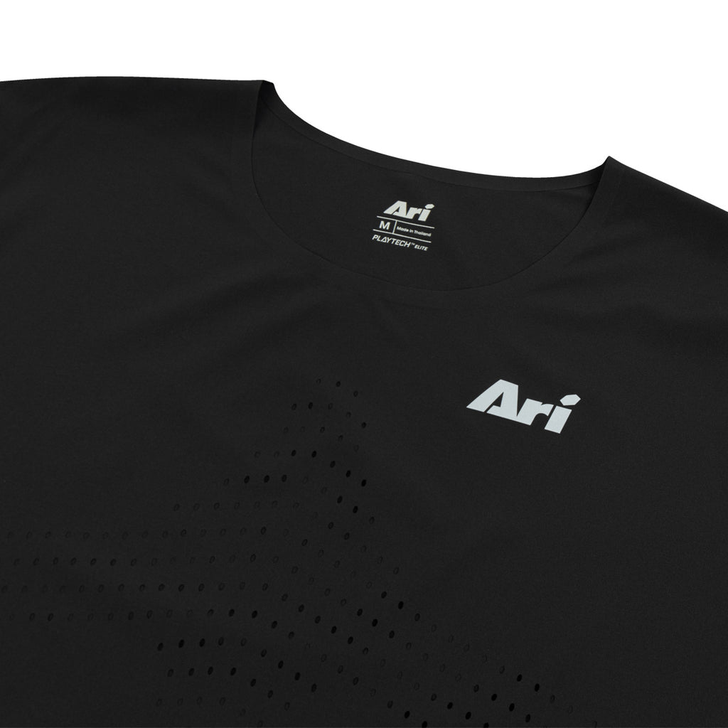 ARI ELITE SFORCE ULTRALIGHT RUNNING TEE - BLACK/BLACK/SILVER