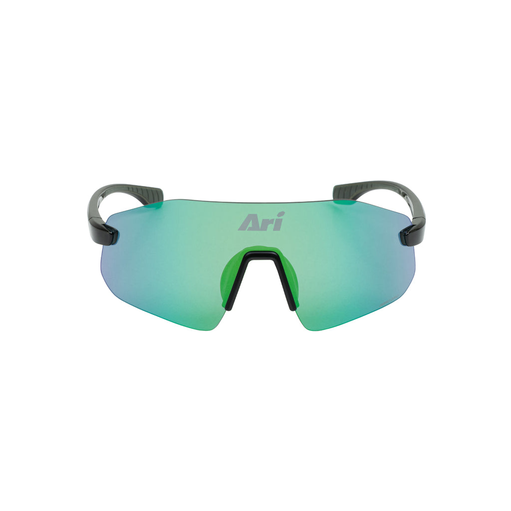 ARI ELITE ZERO OPTIC RUNNING SUNGLASSES - GREEN/BLACK/SILVER